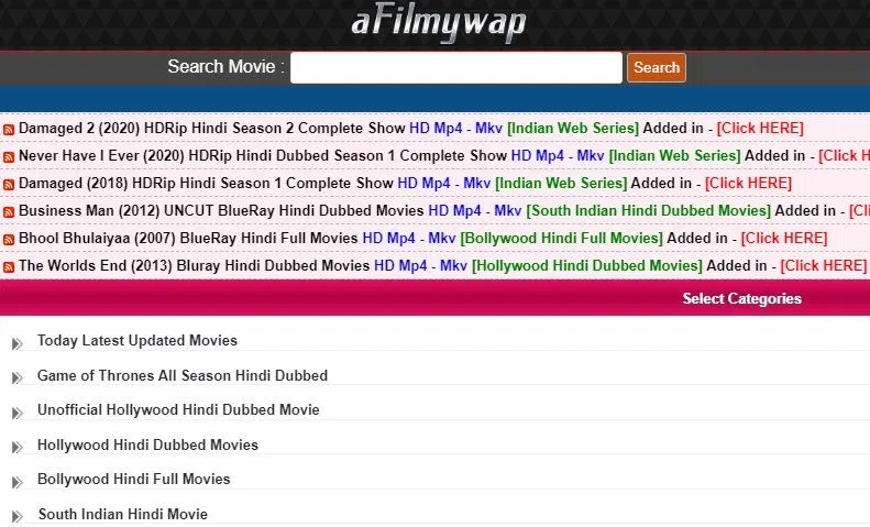 AFilmywap – Online Movies Download illegal website afilmywap in latest Update and News